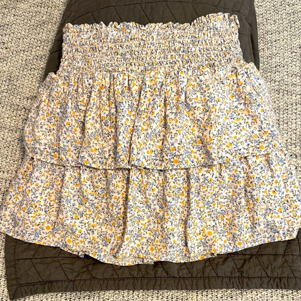 Wallflower Yellow and White Floral Mini Skirt